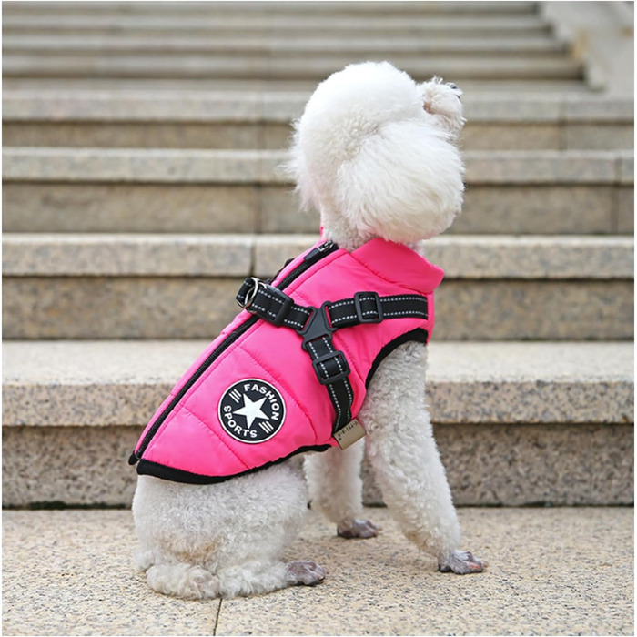 Зимовий нашийник для собак, повідці, одяг для цуценят та собак середніх розмірів (L, рожевий)