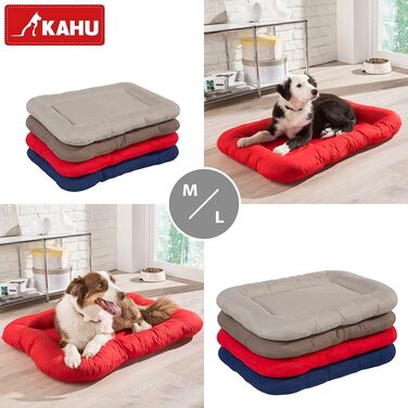 Ортопедичне ліжко для собак KAHU® з віскоеластичної піни (50x76 см) • М'яке та зручне ліжко для собак • Вологостійке та легко миється • Синій колір (89 x 66 x 8 см)