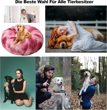 М'яке ліжко для собак WSGJHB, зручне ліжко для домашніх тварин, софа, кругле плюшеве ліжко-подушка для собак та котів у формі пончика, середнього та великого розміру, м'яке, дихаюче, 110 см, світло-коричневий колір