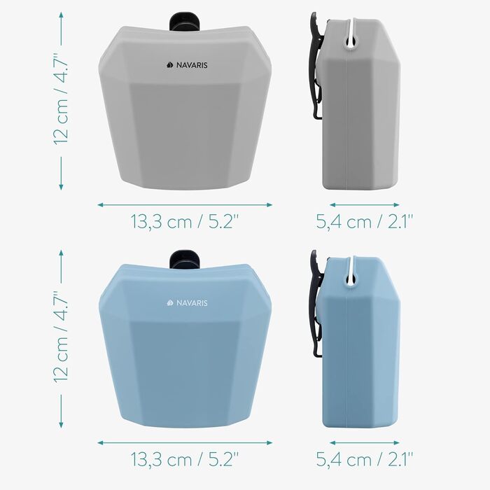 Набір з 2 силіконових мішечків для корму Navaris - мішечки для ласощів, сухого та вологого корму для собак (сірий & темно-синій)