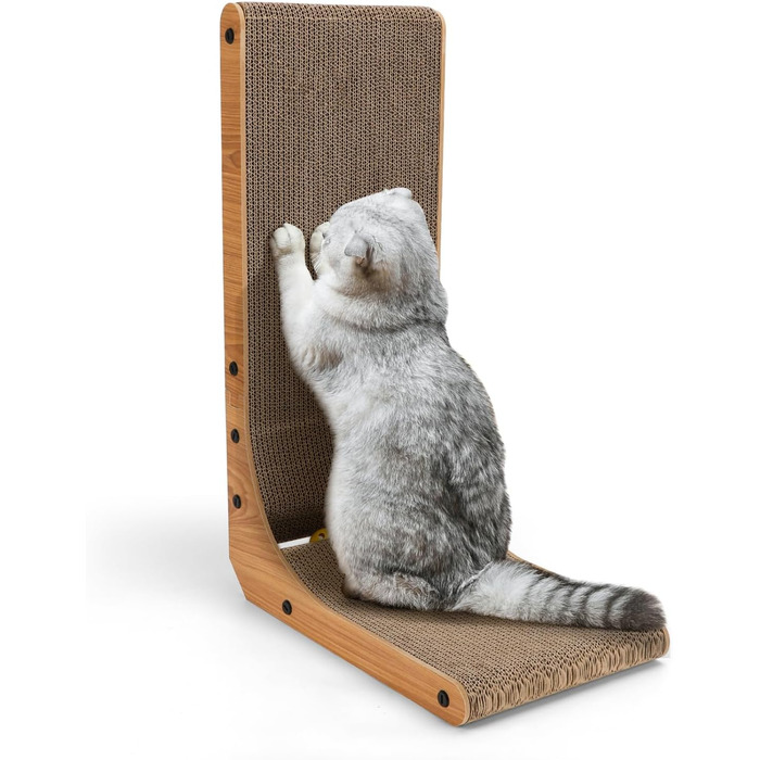 Котячий будиночок-кіготь Nobleza: кутовий, 60 см, з іграшкою, з гофрокартону