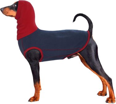 Пуловер для собак MHaustlie, теплий флісовий пуловер з коміром-гетром для маленьких собак, блакитний, розмір M