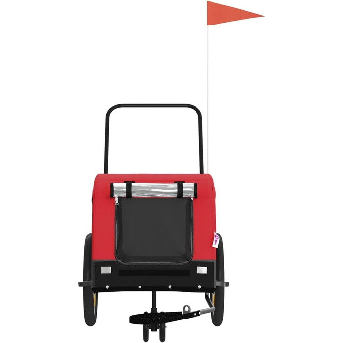 Причіп для собак Fasba: велосипедний причіп для тварин з відбивачами, прапором, червоно-чорний, оксфордська тканина та метал