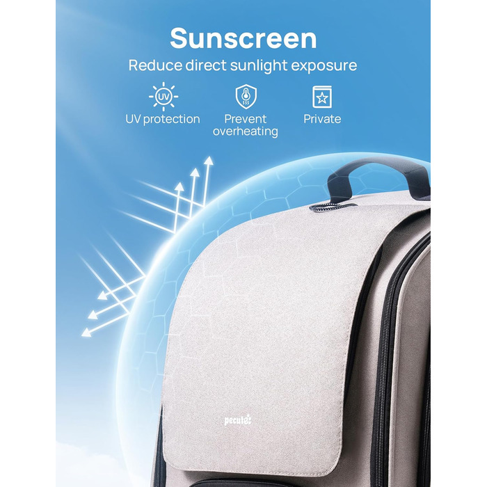 Рюкзак для кота Pecute з вікном-бульбашкою, дихаючий, 42x32x26 см, Khaki