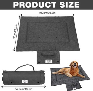 Водонепроникний килимок для собак на винос, миється, м'який килимок для собак, килимок для собак для подорожей, кемпінгу та відпочинку на природі, сірого кольору