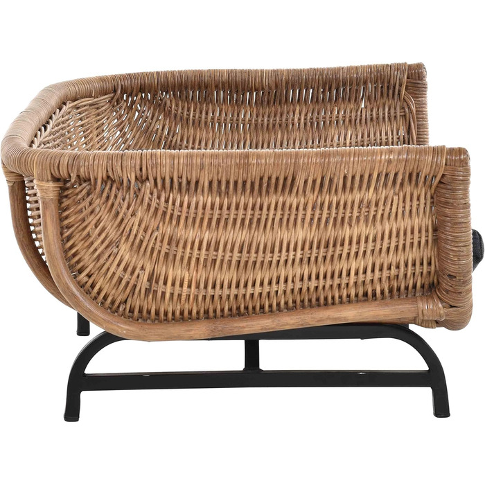 Корзина для собак та котів Retro Design, XL, з подушкою, ротанг, світло-коричневий