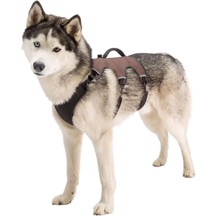 Шлейка для собак Ferplast ERGOTREKKING Large, чорна, велика, з 6 застібками, відбиваючими елементами та регулюванням, для грейхаундів