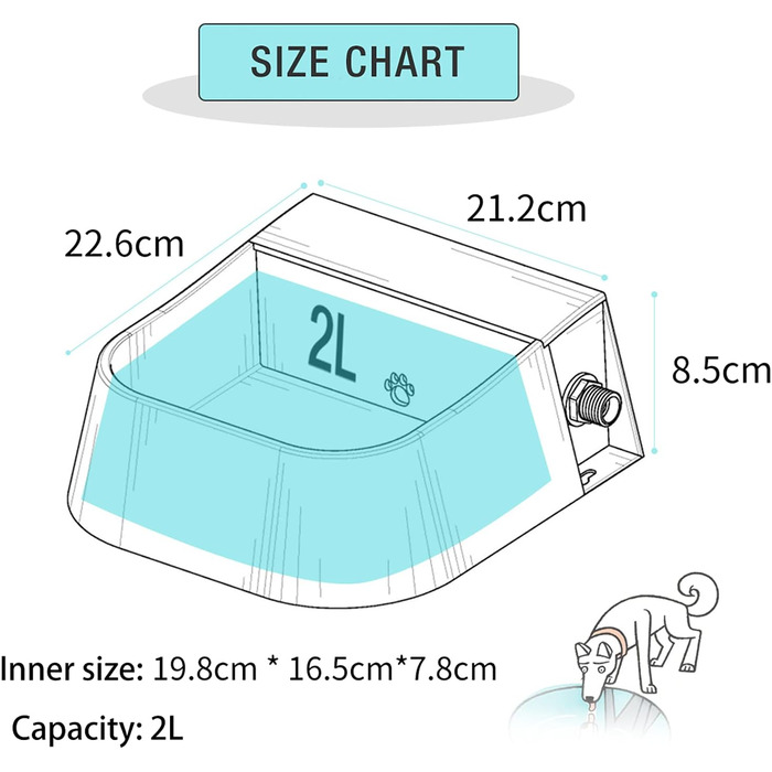 Автоматична годівниця для води для собак та котів з поплавком. Миска для води для тварин, підходить для собак, котів, кроликів, курей.