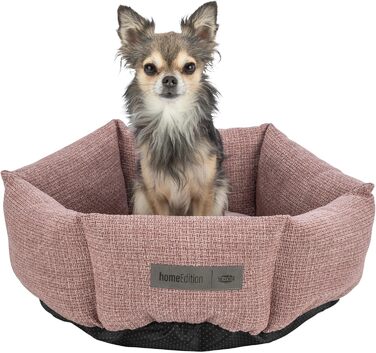 Тріксі Viviana – собаче ліжко, 60x50 см, м'який велюровий чохол, кошик для собак, інтегроване подушкове ядро, неслизьке дно, миється, рожевий, 37540 (S)
