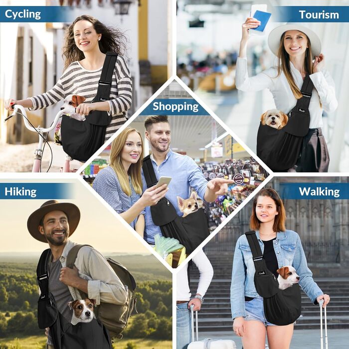 Сумка-переноска для собак SlowTon, зручна переноска для тварин з регульованим плечовим ременем та передньою кишенею, ідеальна для прогулянок та подорожей