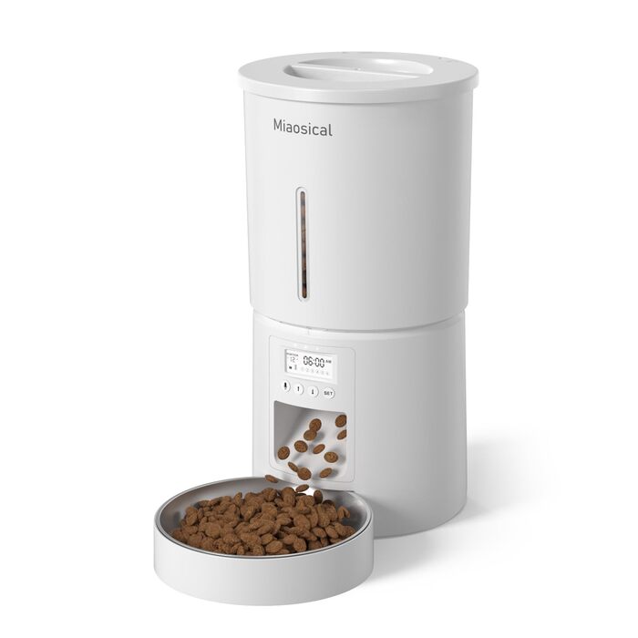 Автомат годівлі для котів 4.2L з програмуванням, з нержавіючою чашею, 6 прийомів їжі на день