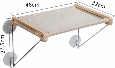 Ліжко-гамак для котів на вікно, платформа-поличка, місткість до 18 кг, ідеально для сну, ігор та відпочинку, металева кріпильна конструкція