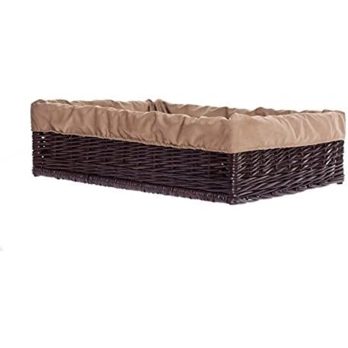 Корзина для собак і котів з плетеної лози, лежанка для тварин, 60x50x18 см, коричнева