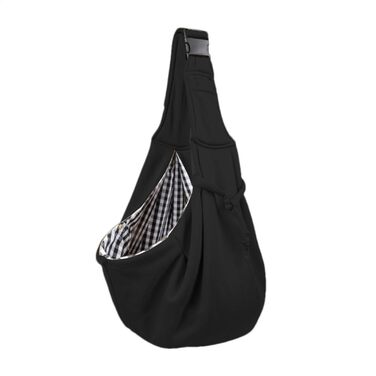 Чорна сумка-переноска для собак та котів, регульований ремінь, для подорожей та прогулянок