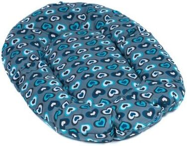 Подушка для собак Adena овальної форми (95 x 55 см, серця м'ятного кольору)