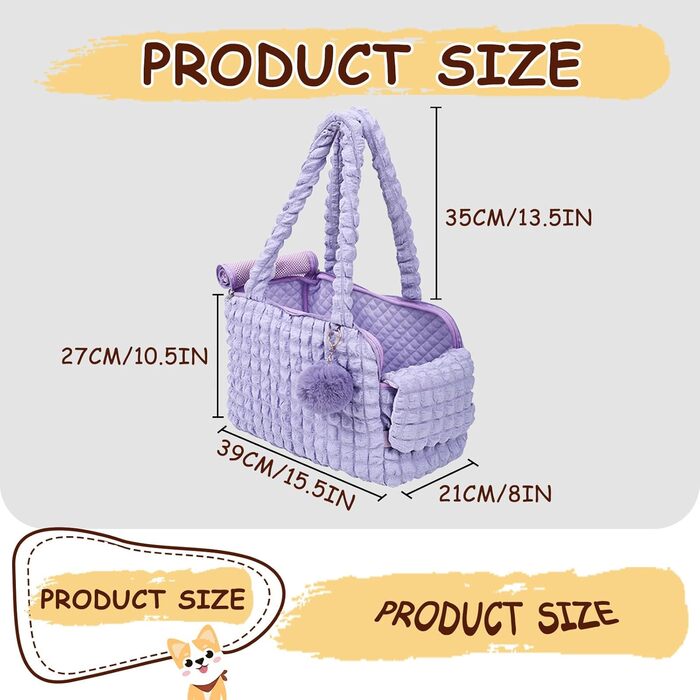 М'яка переноска для котів uuclume, стильна сумка-подушка з пухнастим м'ячиком та вентильованими сітчастими застібками, для цуценят до 5 кг / котів до 6,8 кг (чорна)