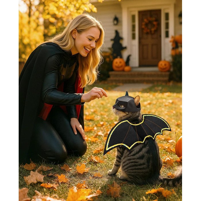 Костюм на Хелловін для собак: крила кажана, карнавальний костюм для тварин, для цуценят, собак маленьких, середніх та великих порід, веселий косплей