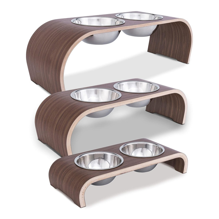 Підвищені годівниці для собак ilaCasa - набір з 2 шт. з дуба - станція для годування собак
