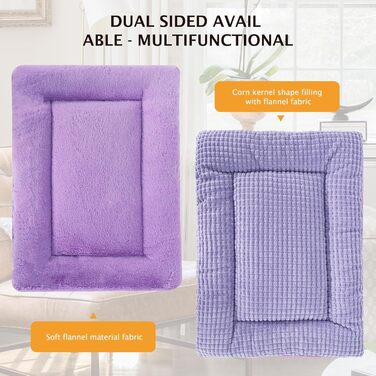 Килимок для собак, м'який та теплий, килимок-подушка для собак, миється, затишний, двосторонній, подушка для домашніх тварин, PS085 (90x70 см, фіолетовий)