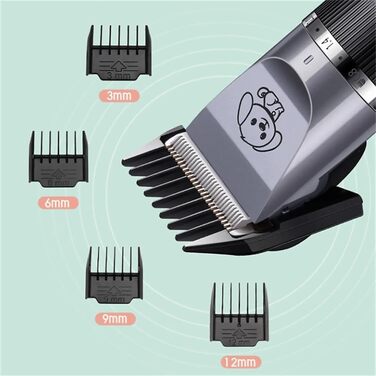 Машинка для стрижки собак Bjaf Dog Clipper Pro - тиха, бездротова, 4 насадки, для котів та собак, сіра