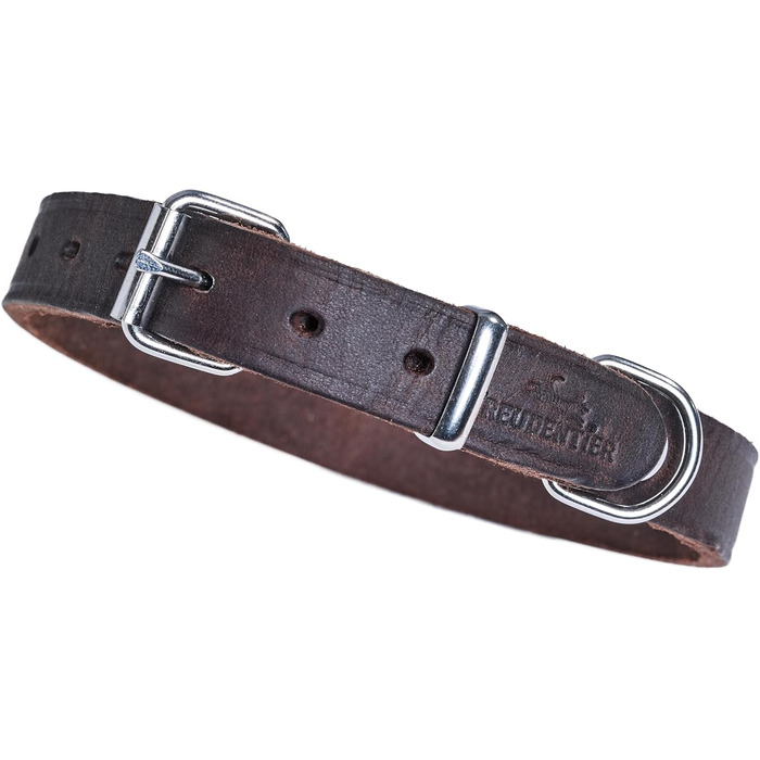 Нашийник для собак Freudentier Alsterufer з натуральної шкіри (шоколадний, 20,5-27 см)