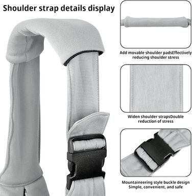 Слінг для собак та котів CUBY - переноска для тварин, слінг на одне плече, сірий, з підставкою для лап