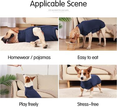 Світшот для собак Heywean з флісу, теплий пуловер для маленьких та середніх собак, зимовий одяг для дому та вулиці, M (упаковка з 1), темно-синій