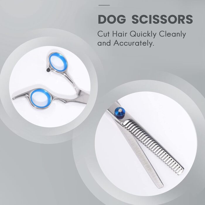 Набір для догляду за шерстю собак: ножиці для розрідження та гребінець для собак та котів