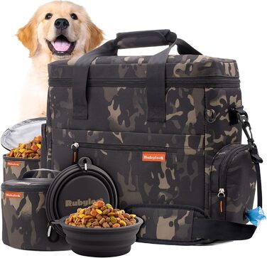 Набір для подорожей з собакою The Original Doggy Bag™: сумка-органайзер з 2 мисками та 2 контейнерами для корму. Ідеально для подорожей на авто, кемпінгу та подарунка