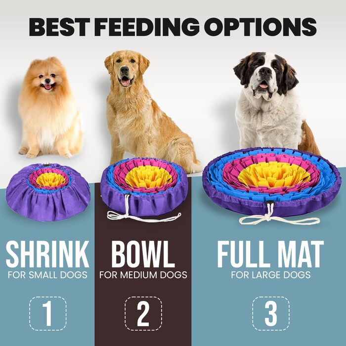 PET ARENA килимок для нюхання собак – килимок для стимуляції, міцні матеріали, інтелектуальна іграшка для собак, регульований розмір та можливість прання (Жовто-рожевий)