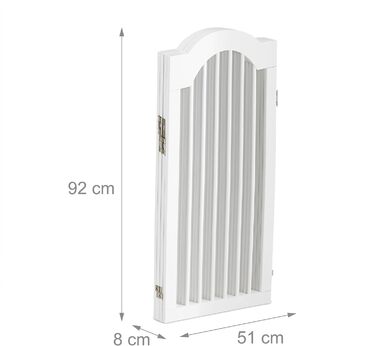 Захисне ворота Relaxdays, самостійно стояче, 92 x 205 см, розкладне, з ніжками, для собак та котів, біле