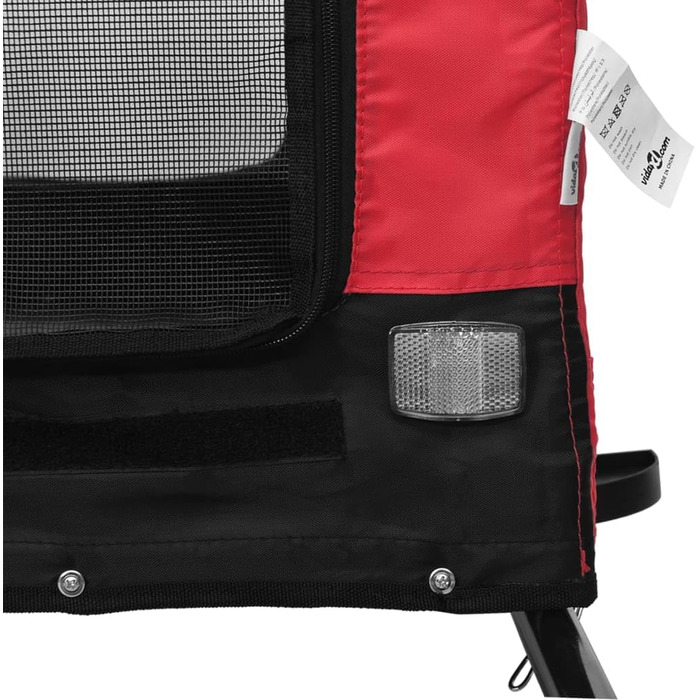 Причіп для собак Fasba: велосипедний причіп для тварин з відбивачами, прапором, червоно-чорний, оксфордська тканина та метал