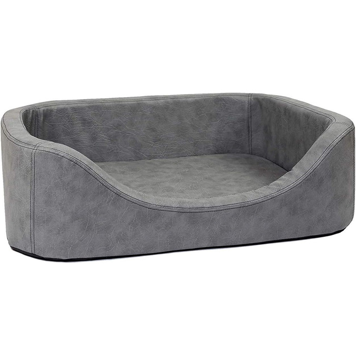 CopcoPet Крісло-ліжко для собак великих порід - Овальне лежанка для собак, кошик для собак, миється, середні та великі собаки - Лежанка для собак з піднятими бортиками - Знімний, пральний чохол 120 x 90 см сірого кольору, Dog Bed XXL (120 x 90 x 10 см, ор
