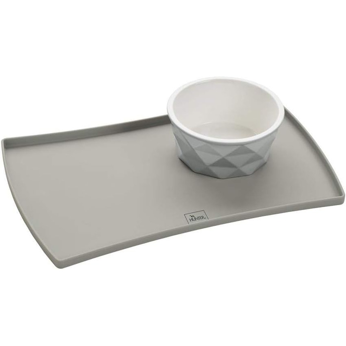 Підкладка для тарілки HUNTER EIBY, силікон, захист від пролиття, високий борт, 48 x 30 см, сіра