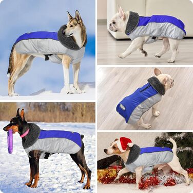 Зимовий теплий одяг для собак: водонепроникна жилетка з світловідбиваючими смугами, отвором для повідка, для малих, середніх та великих собак (рожева, розмір M)