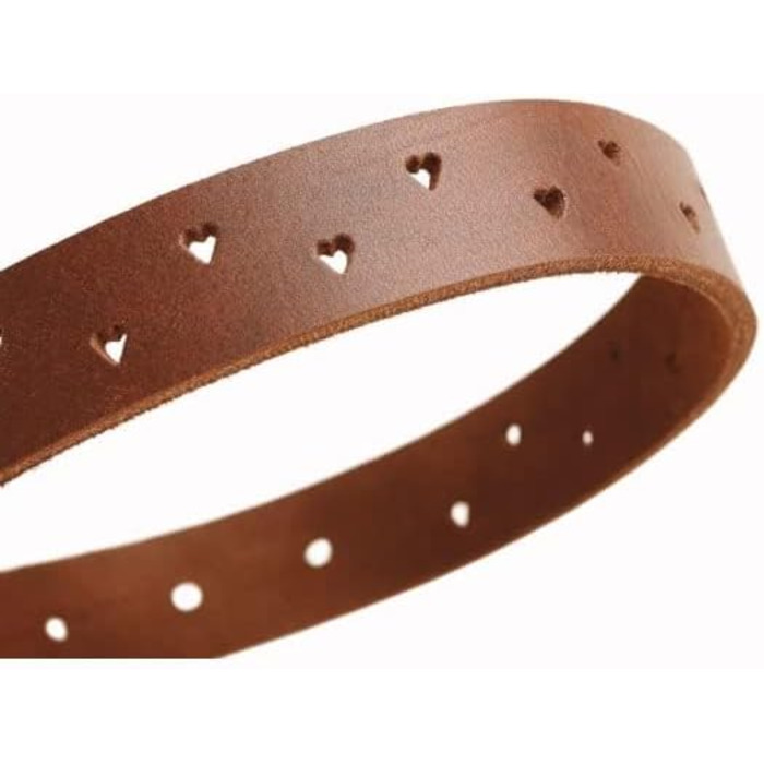 Нашийник для собак HUNTER Aalborg Soul, колір коньячний з сердечком, міцний, розмір 30