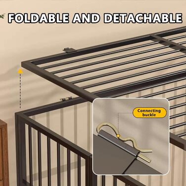 Клітка для собак Gitterbox: складана, на колесах, з маленькою дверцятами (77x55x76 см, чорний)