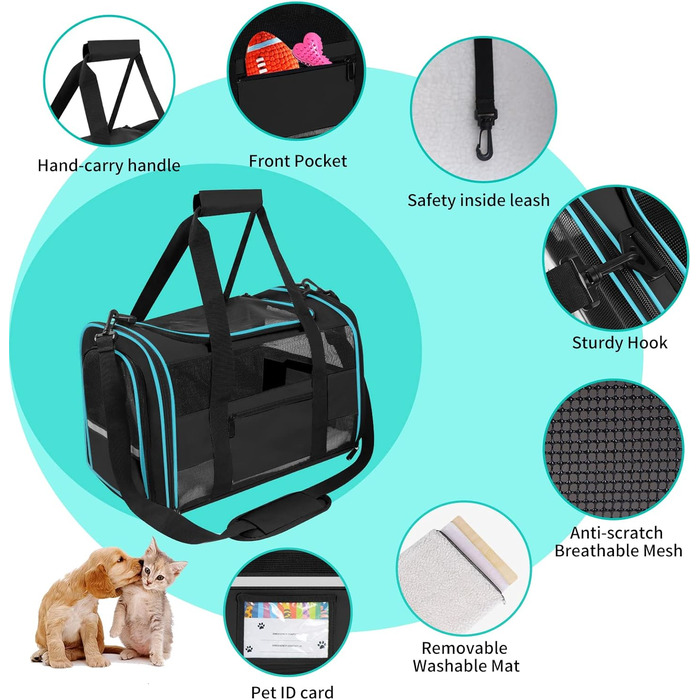 Трансформер для котів та собак, велика переноска для тварин, чорна, 25 л