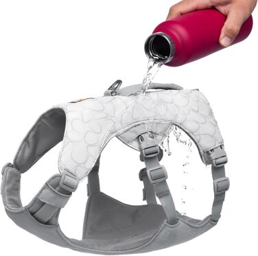 Шлейка Swamp Cooler від Ruffwear для собак з ручкою, легке прохолодне спорядження для собак, регульована, міцна та охолоджуюча, 2 петлі для повідків, Biolumin Blue (Small, 56-69 см)