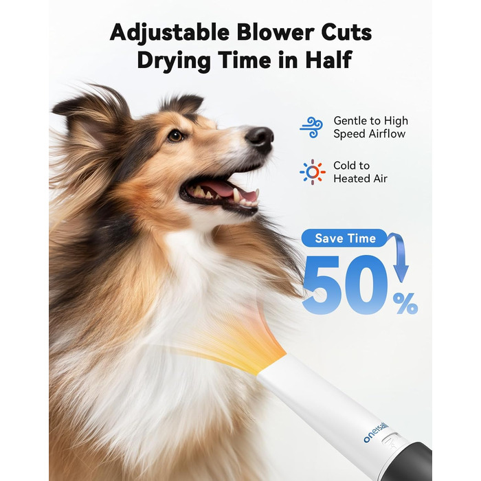 Машина для стрижки собак Oneisall з пилососом та сушаркою, 2.5L контейнер для сміття, 7 рівнів температури сушіння, тиха машинка для стрижки собак та котів, потужність всмоктування 15000Pa, професійний набір для догляду за тваринами з 8 інструментами