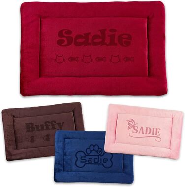 Персоналізована килимок для собак, індивідуальне собаче ліжко для вольєру, миється, килимок для сну домашніх тварин, подарунок для любителів собак і котів (69x52 см, Червоний)