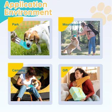 Портативна пляшка для води для собак 400 мл, нержавіюча сталь, без витоку, дозатор води для цуценят з годівницею, для подорожей, прогулянок, походів та активного відпочинку