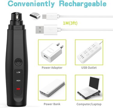 Електричний триммер для нігтів Happyyami для собак та котів - безпечний та зручний, з алмазним насадком