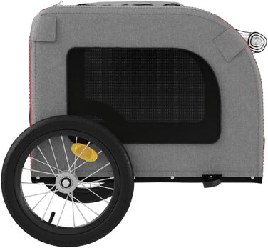 Причіп для велосипеда з собаками, червоний та сірий, Oxford-Gewebe та залізо, для собак та котів LH13839