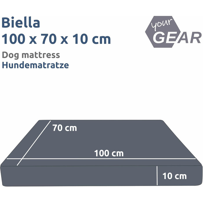 Ваше ліжко для собак GEAR Biella, ортопедичне, з екошкіри, миється, захищає суглоби, 100x70x10 см