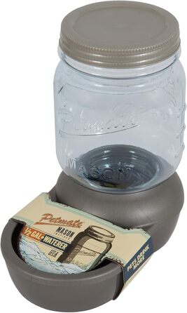 Поїльник для води Petmate Mason, 0.5 л, сріблястий