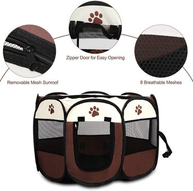 Вольєр для цуценят та тварин, розкладний вольєр для собак, кроликів, морських свинок, котів. Розмір 81 x 45 см