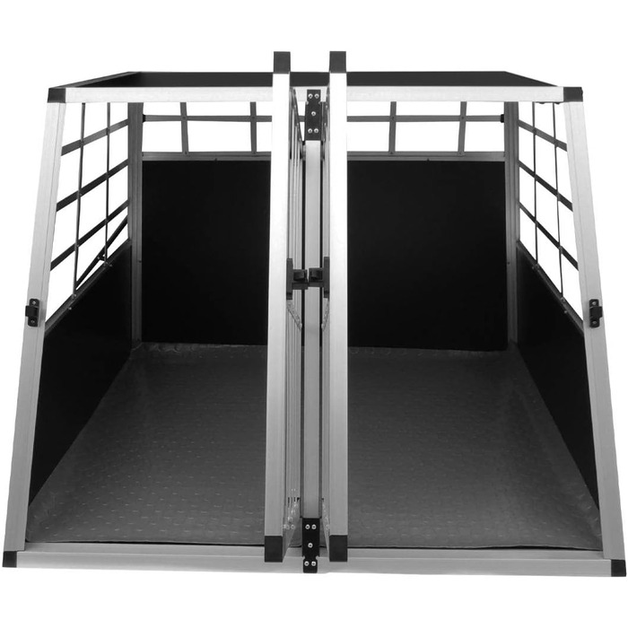 Транспортна переноска для собак та котів, велика подвійна переноска, алюмінієва гніздова решітка, переноска для автомобіля, переноска в багажник