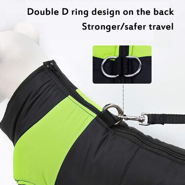 Водонепроникний зимовий одяг для собак: теплий куртка-манжетка для маленьких та середніх собак, зелений S