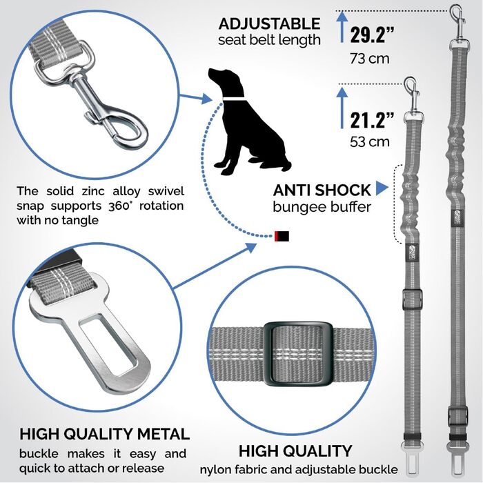 Автомобільні ремені безпеки для собак, 2 шт. - надійний захист для тварин під час поїздок